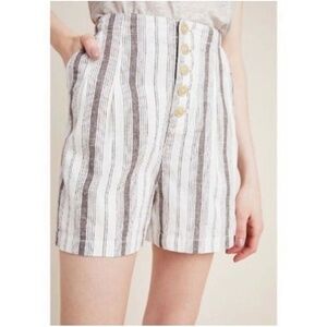 Anthropologie Striped Beachgoer Linen Shorts